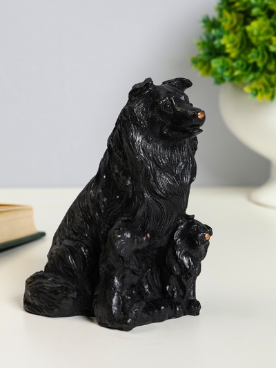 Фигурка гипс «Колли», 10×7 см, чёрный