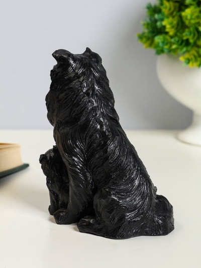 Фигурка гипс «Колли», 10×7 см, чёрный