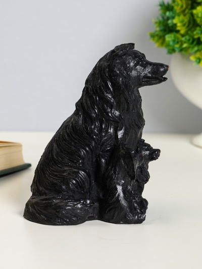 Фигурка гипс «Колли», 10×7 см, чёрный