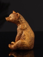 Фигурка гипс «Медведь сидит», 9×6 см, бронза - фото 47221416