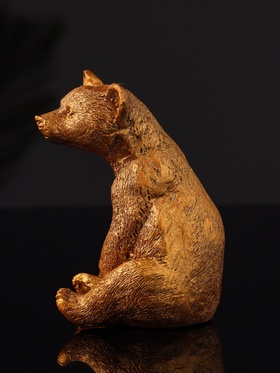 Фигурка гипс «Медведь сидит», 9×6 см, бронза