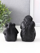 Набор фигурок «Обезьяны», 2 шт., 6.5×6.5×10 см, 6.5×5.5×7.5 см, чёрный - Фото 3