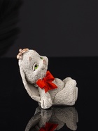 Фигурка гипс «Кролик с бантом», 7 см, серый 10896133