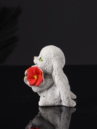 Фигурка гипс «Кролик с букетом», 7 см, серый 10896135