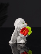 Фигурка гипс «Кролик с букетом», 7 см, серый 10896135