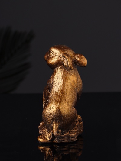 Набор: фигурка «Кролик фэншуй», подсвечник на 1 свечу, 12×20 см, гипс под бронзу