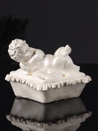 Шкатулка для украшений «Ангел лежит на животе», гипс, 9×9×9 см, перламутр - Фото 2