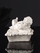 Шкатулка для украшений «Ангел лежит на животе», гипс, 9×9×9 см, перламутр - Фото 4