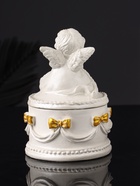 Шкатулка для украшений «Ангел», гипс, 12×9 см, перламутр - Фото 4