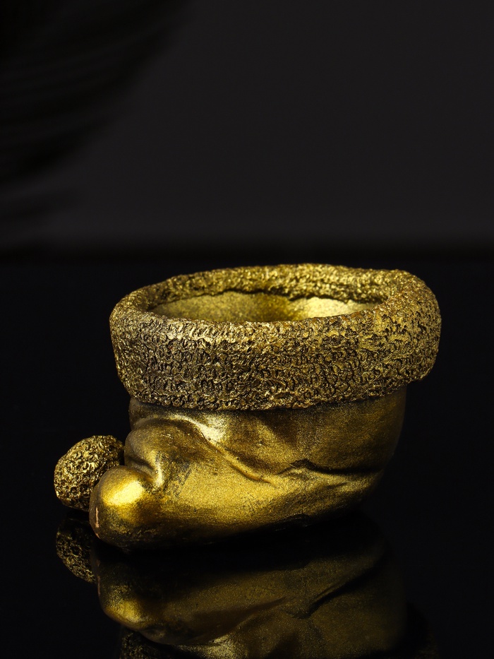 Подсвечник на 1 свечу «Колпак» 9×7×5 см, гипс под золото - Фото 1