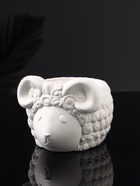 Декоративное кашпо для цветов «Баран», 12×10×7 см, гипс, белое - Фото 2