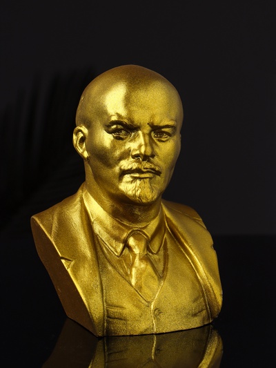Бюст «Ленин В.И.», 11×9×8 см, гипс под золото