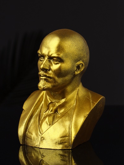 Бюст «Ленин В.И.», 11×9×8 см, гипс под золото