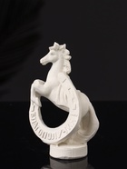 Фигурка гипс «Конь с подковой», 10×6×4 см, натуральный - фото 6441934