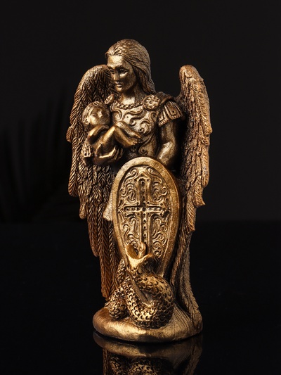 Фигурка гипс «Архангел Михаил», 14×9×4 см, под бронзу