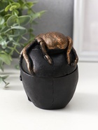 Шкатулка для украшений «Череп», с крышкой, 10×8×10 см, чёрная - Фото 3