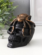 Шкатулка для украшений «Череп», с крышкой, 10×8×10 см, чёрная - Фото 4