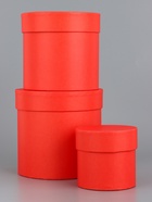 Набор шляпных коробок 3 в 1 "Красный", 19 х 19 ‒11 х 11 см - фото 47344864
