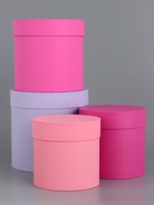 Набор шляпных коробок 4 в 1, сиреневый, 21 х 21-15 х 15 см - фото 47344878