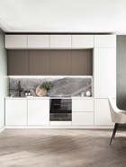 Кухонный гарнитур трёхуровневый в потолок «Урания», 3000 мм, цвет белый/коричневый софт - Фото 1