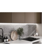 Кухонный гарнитур трёхуровневый в потолок «Урания», 3000 мм, цвет белый/коричневый софт - Фото 2