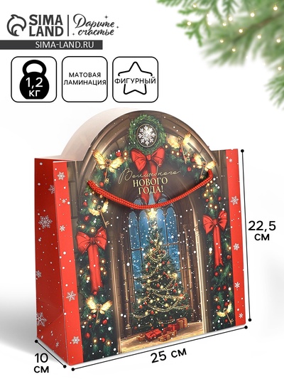 Пакет подарочный новогодний «Волшебного Нового года», 25×26×10 см