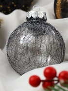 Ёлочные игрушки «Шаннен», шары новогодние, d=8 см, 9 шт., перья - Фото 6