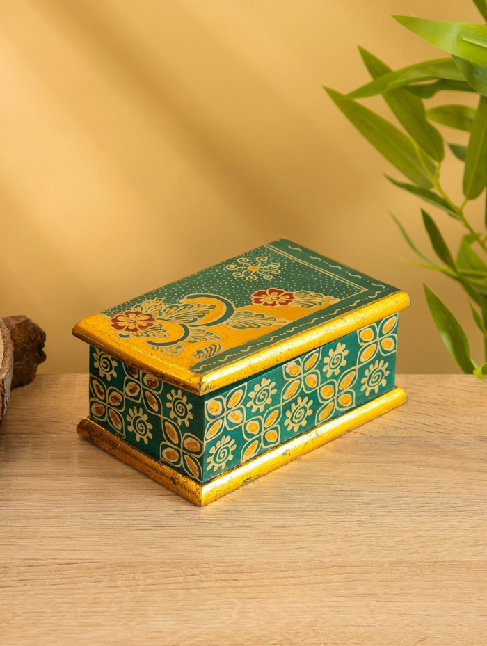 УЦЕНКА Шкатулка деревянная, батик, 16×11×8 см - Фото 1