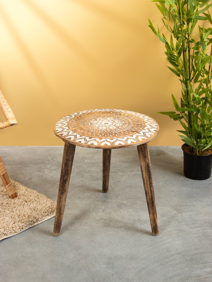 УЦЕНКА Столик кофейный, 44×44×45 см, манговое дерево - Фото 1