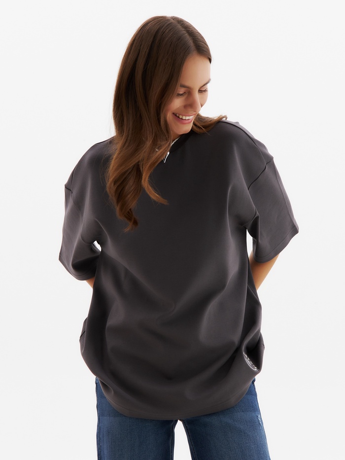 Футболка женская MINAKU, over size (44-48), тёмно-серая - Фото 1