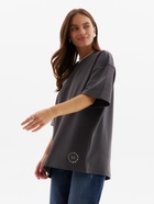 Футболка женская MINAKU, over size (44-48), цвет тёмно-серый - фото 809074976