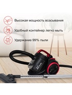 Пылесос Starwind SCV3410, 1800/300 Вт, 3 л, чёрно-бордовый - фото 51799163