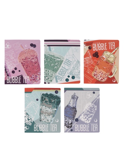 Тетрадь 48 листов, в клетку, Bubble tea