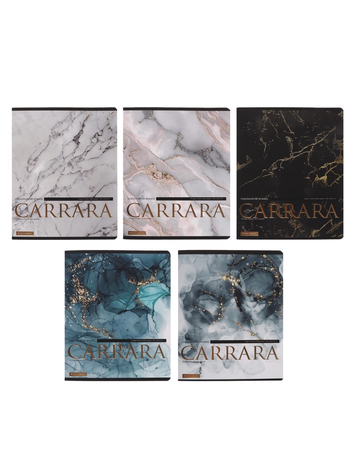 Тетрадь 48 листов в клетку, CARRARA - Фото 1