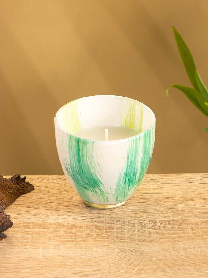 УЦЕНКА Свеча ароматическая в стеклянном подсвечнике, 85 г, чёрный бергамот - Фото 1