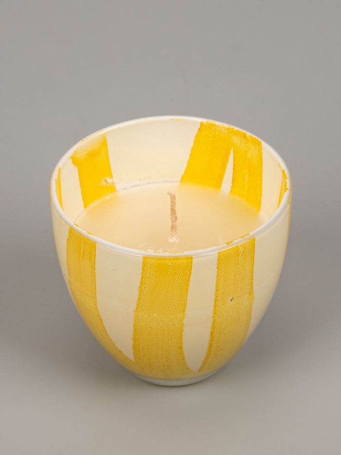 УЦЕНКА Свеча ароматическая в стеклянном подсвечнике, 85 г, синий муск - Фото 1