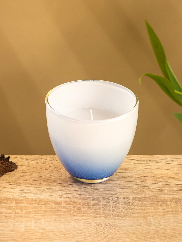 УЦЕНКА Свеча ароматическая в стеклянном подсвечнике, 85 г, снежная зима - Фото 1