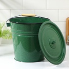 УЦЕНКА Ведро, 12 л, с крышкой, зелёное с зерном - Фото 4