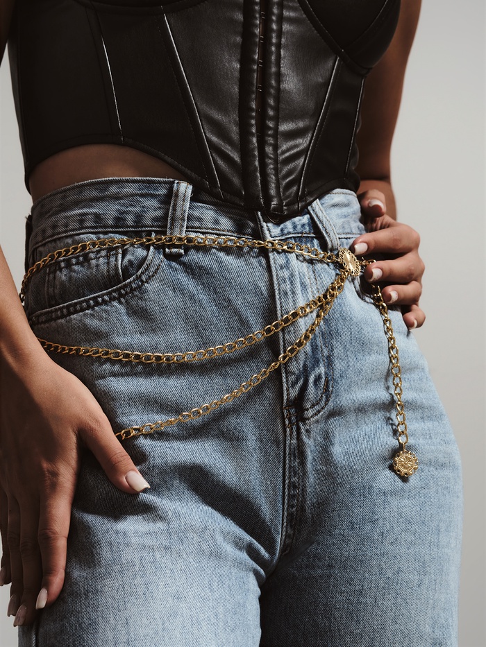 Бодичейн женская «Многоуровневая» на талию, цвет золото - Фото 1