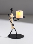 Подсвечник на 1 свечу «Аборигенка с ребёнком за спиной», металл, d=6 см, 10.5×8×14.5 см - Фото 1