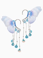 Серьги каффы детские Выбражулька «Крылья», фиолетово-голубая - Фото 2