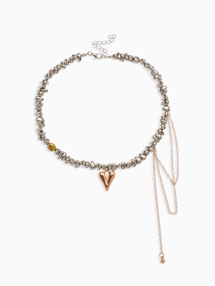 Колье «Сердце» водопад, цветной - Фото 1