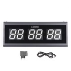 УЦЕНКА Часы электронные настенные, 19 х 3 х 48 см, синие цифры - Фото 4