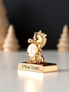 Фигурка «Лошадка с монеткой на подставке и с пожеланием: Счастья», 4×2.3×5 см - Фото 2