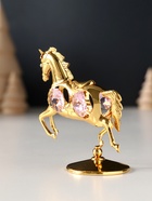 Фигурка металл «Лошадка маленькая» с 4 розовыми хрусталиками на подставке, 6.5×4×8.5 см - Фото 3