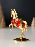 Фигурка металл «Лошадка маленькая» с 4 красными хрусталиками на подставке, 6.5×4×8.5 см - Фото 3