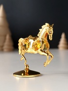 Фигурка металл «Лошадка маленькая» с 4 жёлтыми хрусталиками на подставке, 6.5×4×8.5 см - Фото 5