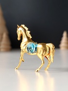 Фигурка металл «Лошадка маленькая» с 2 голубыми хрусталиками, 7×2×6 см - Фото 3