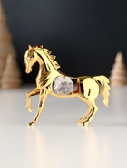 Фигурка металл «Лошадка маленькая» с 2 прозрачными хрусталиками, 7×2×6 см - Фото 2