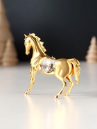 Фигурка металл «Лошадка маленькая» с 2 прозрачными хрусталиками, 7×2×6 см - Фото 3